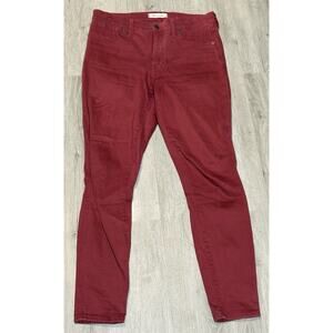 Madewell Jeans Women's 28 Maroon 9" High Riser Skinny Skinny Pants Outdoor
